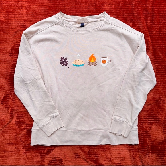 Thrifted cream sweatshirt with custom fall design! - Picture 1 of 1